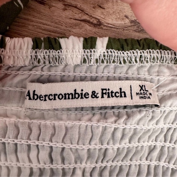 NWT Abercrombie & Fitch Emerson Poplin Puff Sleeve Midi Dress Green Floral XL - Picture 9 of 10